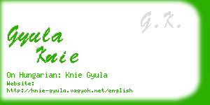 gyula knie business card